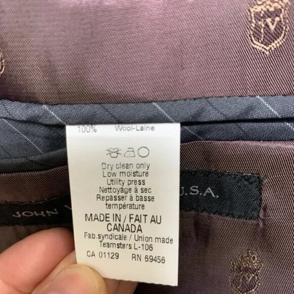 John Varvatos Star Usa Luxe Variable Tic 38 Regular Fit Suit Separate Sport Coat - Picture 6 of 8